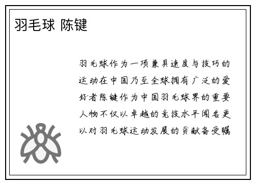 羽毛球 陈键