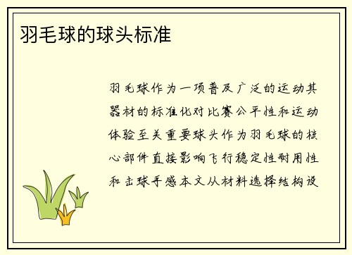 羽毛球的球头标准
